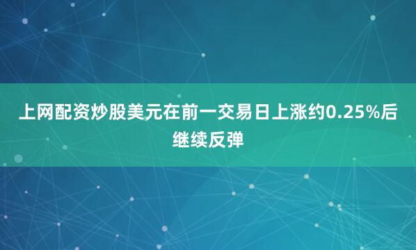上网配资炒股美元在前一交易日上涨约0.25%后继续反弹