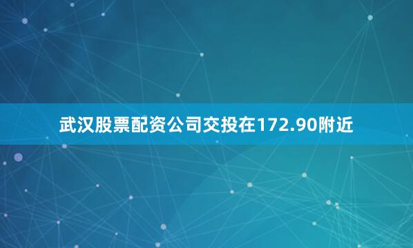 武汉股票配资公司交投在172.90附近